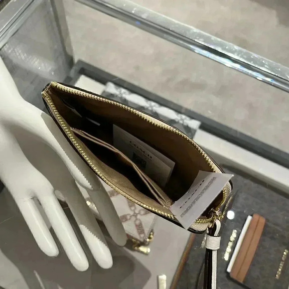 Corner Zip Wristlet With Coach Stripe - Picture 7 of 9